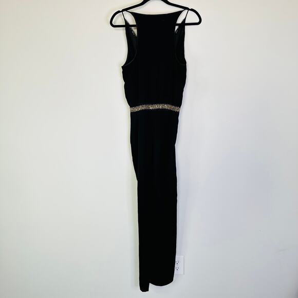 Diane von Furstenberg Caroline Embellished Surplice-Top Jumpsuit in Black - Picture 7 of 11
